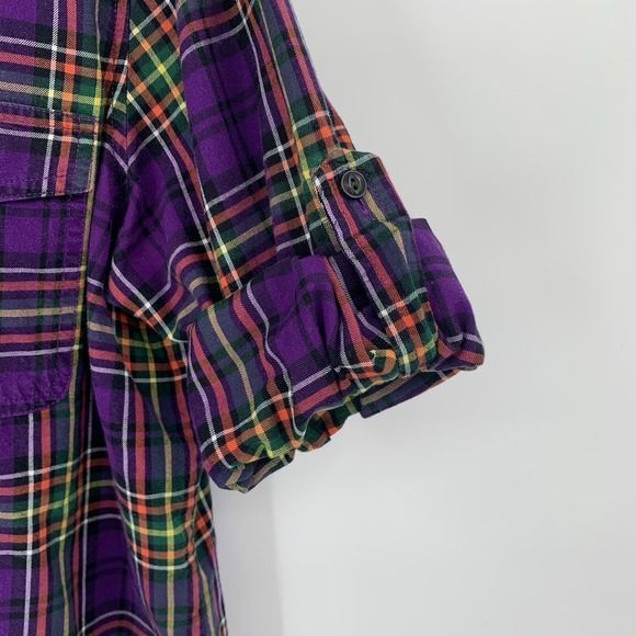 Lauren‎ Ralph Lauren Purple Plaid Long Sleeve Button Up Women's Shirt Size XL - Picture 8 of 9